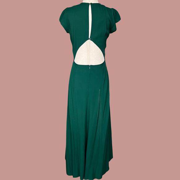 Reformation Gavin Dress Emerald Green Size 4 Small Cap Sleeve Slit Maxi Gown - Picture 4 of 11